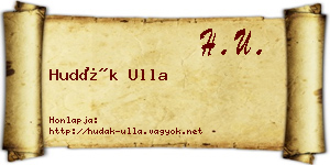 Hudák Ulla névjegykártya